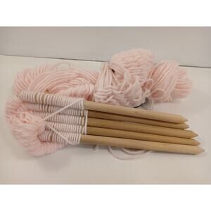 WOODEN Knitting Needles Set Of 5 Natural Wood 23 cm Long, 1 cm Wide